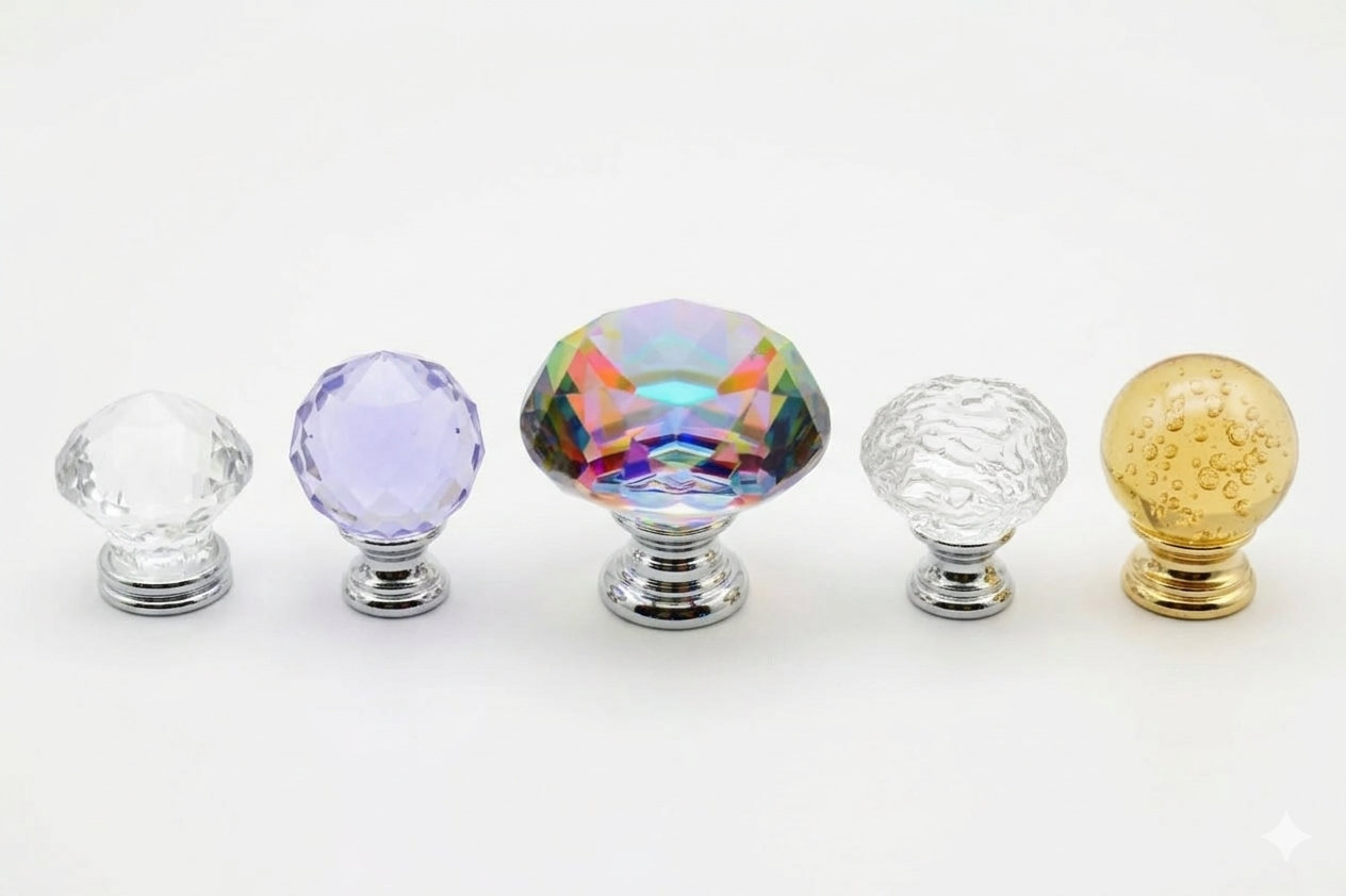 Robustline Cupboard Handles & Knobs Knobs Acrylic Knob (crystal) Cabinet Furniture Knob Premium Hardware for Door Cabinet Window Furniture and Interio